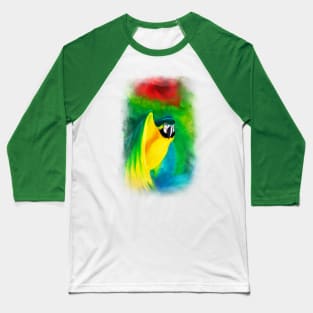 Macaw Parrot Flight Oil Painting ArtWork Baseball T-Shirt